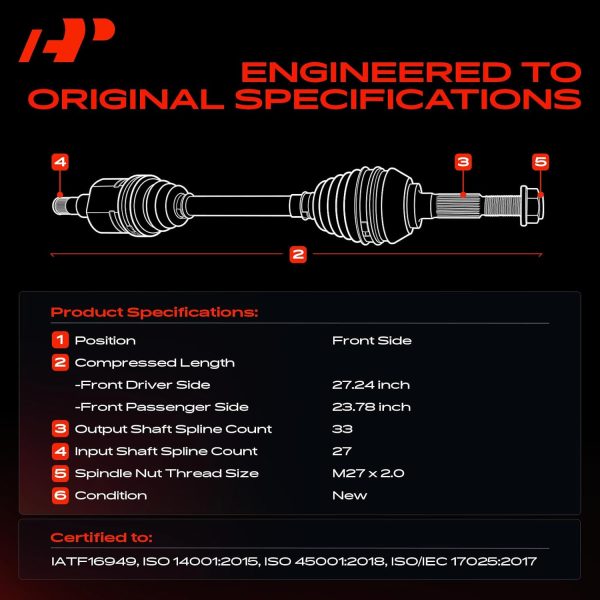 A-Premium Front CV Axle Assembly Steel Design-2