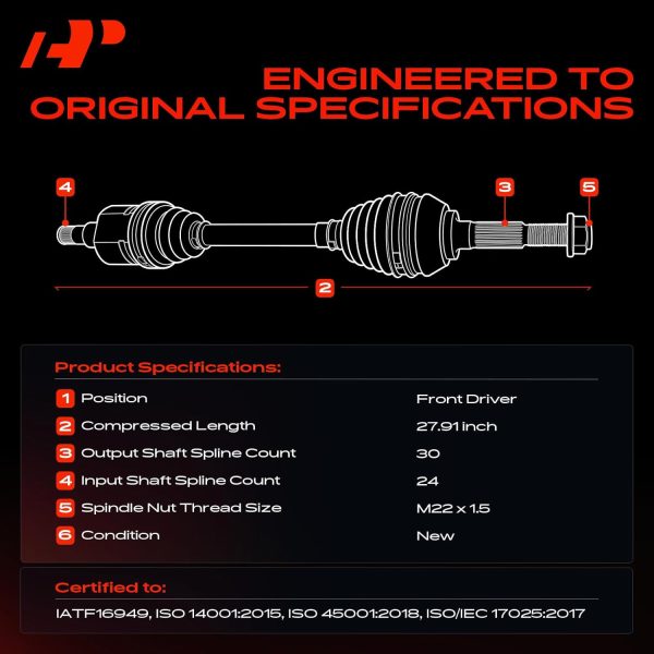 Toyota CV Axle Shaft Assembly A-Premium Compatible-2