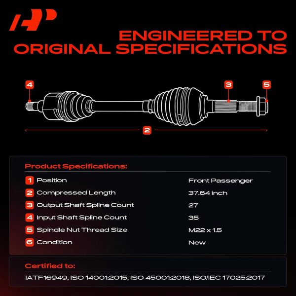Ford CV Axle Shaft Assembly A-Premium FWD-2