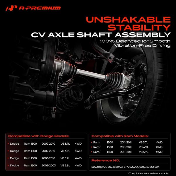 Front CV Axle A-Premium Steel Durable Shaft-1