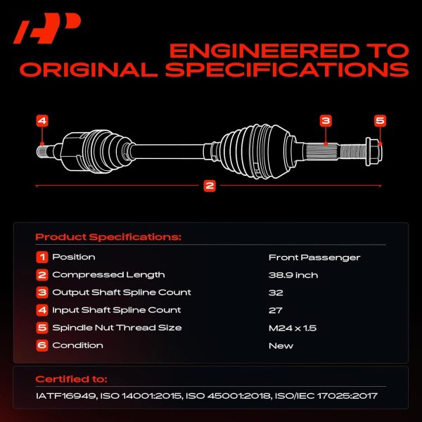 Nissan CV Axle Shaft Assembly A-Premium Compatible-2