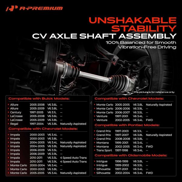 A-Premium Front Right CV Axle Shaft Assembly for Chevy Buick-1
