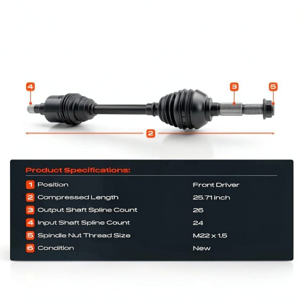 Toyota CV Axle Shaft Assembly A-Premium Compatible-2