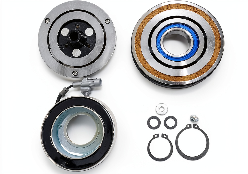 Installing A/C compressor clutch in a vehicle engine bay